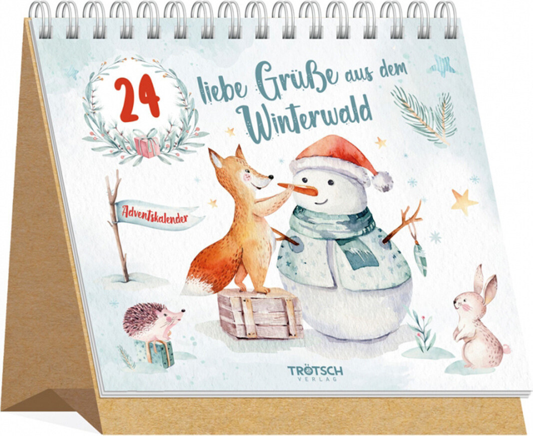 Trötsch Adventný kalendár 24 Pozdravy zo zimného lesa Kalendár: Adventný kalendár (Zimné lesné motívy)