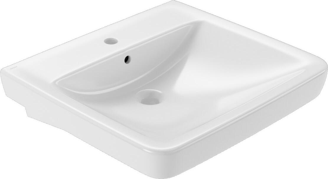 VIGOUR clivia V2 plus care Waschtisch 60x55 cm unterfahrbar barrierefreimit Hahnloch und Überlauf, weiß Image