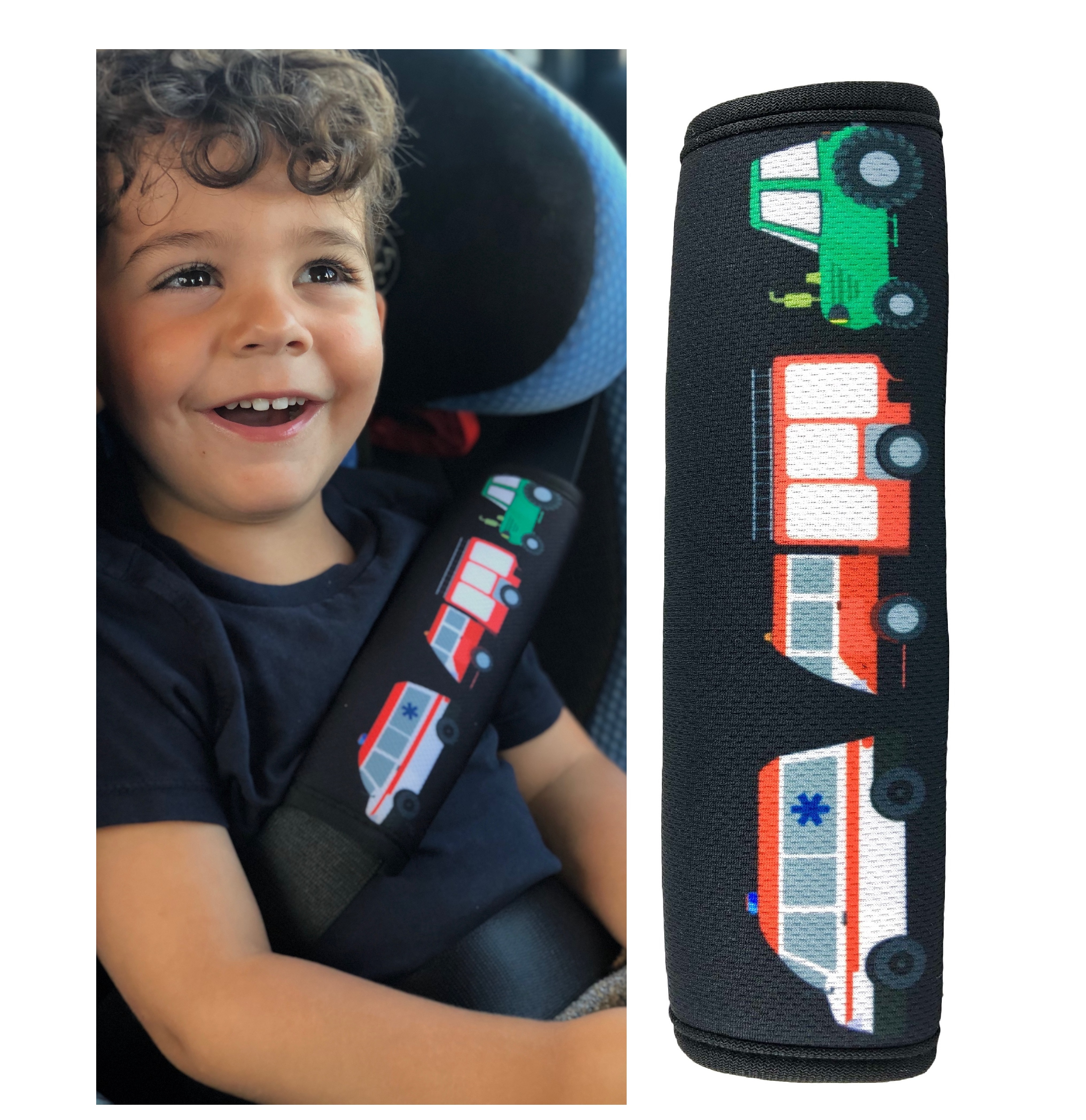 Gurtpolster Gurtschoner Kinder Auto Zubehör blau bunt Kindersitz Sicherheitsgurt 