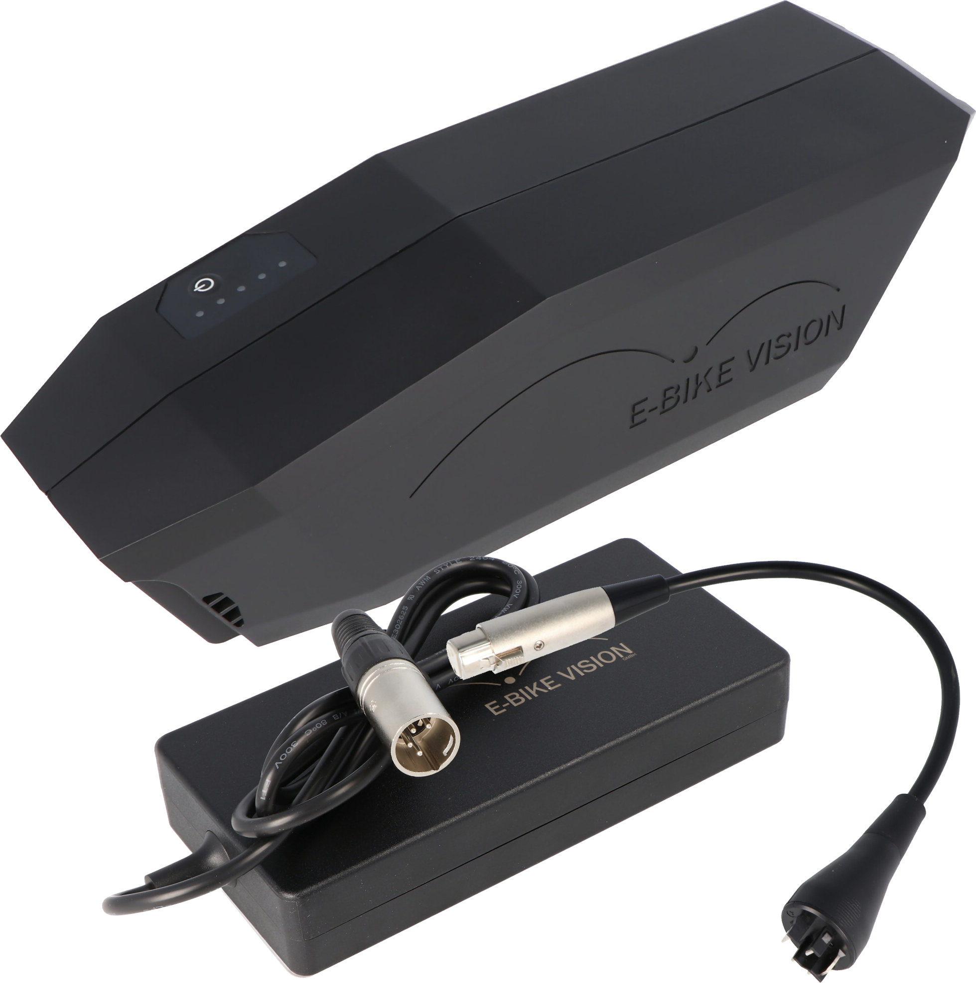 E-Bike Vision Unterrohr Power Pack lite E-Bike Akku inkl. Ladegerät und Ladeadapter exakt passend für das Bosch Active und Performance Antriebssystem 10Ah 360Wh 1,8 Kg 4260495060293-1