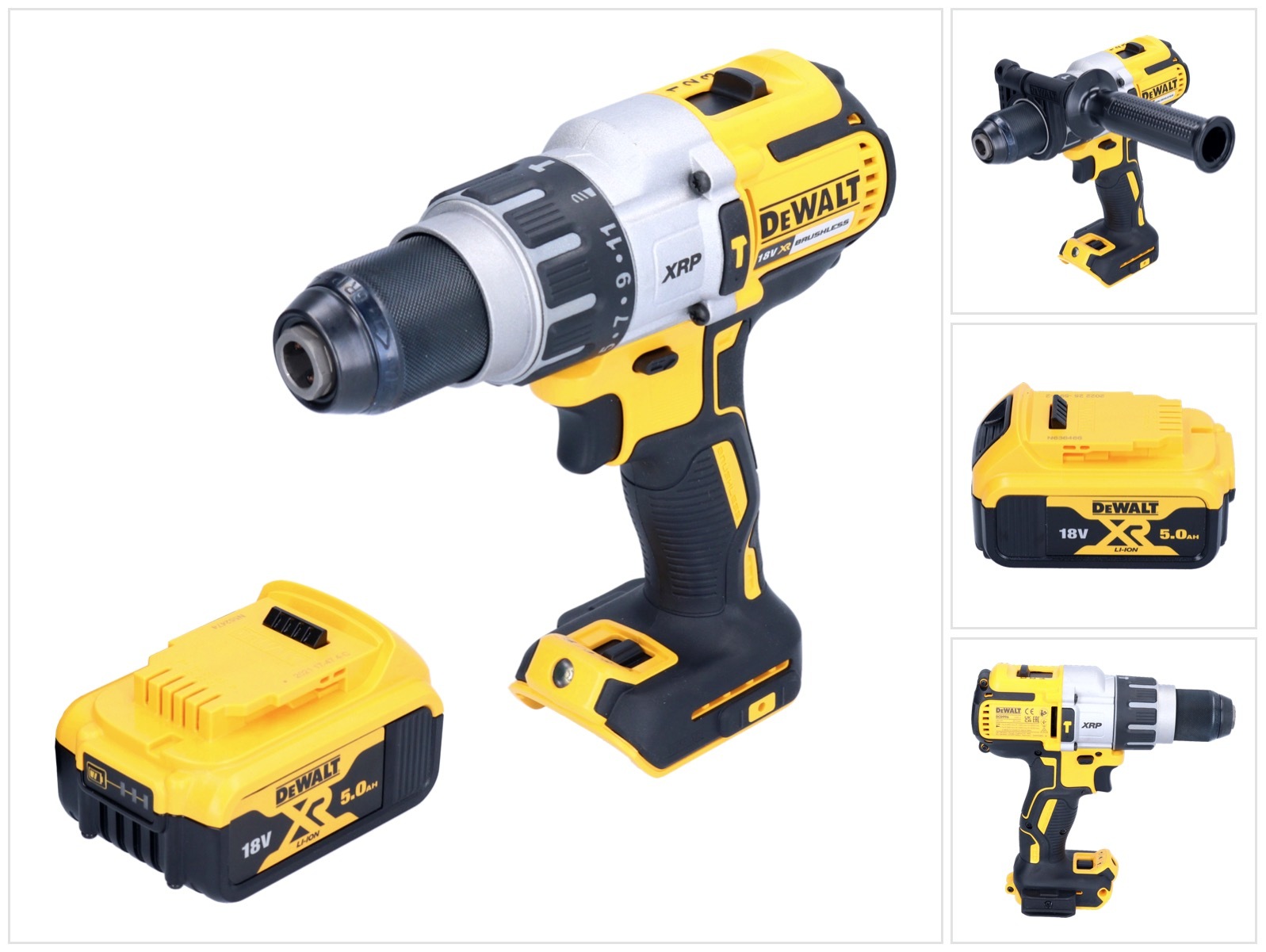 Akumulátorová príklepová vŕtačka DeWalt DCD 996 N 18 V 95 Nm bez kefiek + 1x akumulátor 5,0 Ah - bez nabíjačky