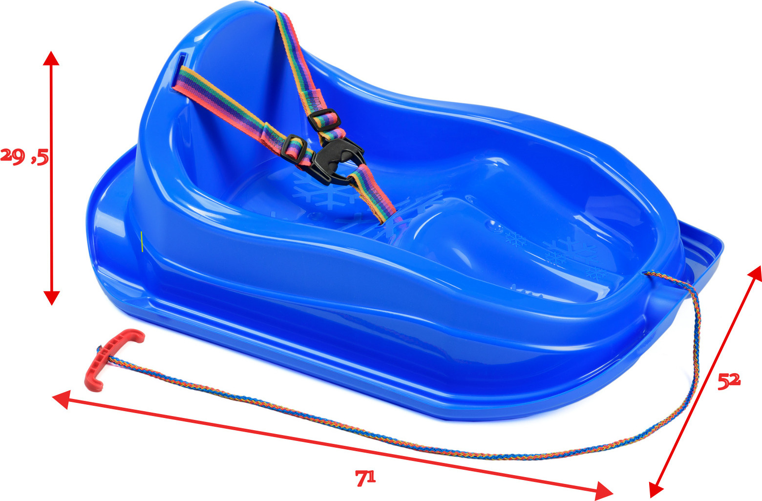 GaGaDumi Mini-Kunststoffschlitten für Kinder, Mini-Bob aus robustem Kunststoff, bis zu 20 kg, bis zu 3 Jahre ergonomische Form hohe Rückenlehne,