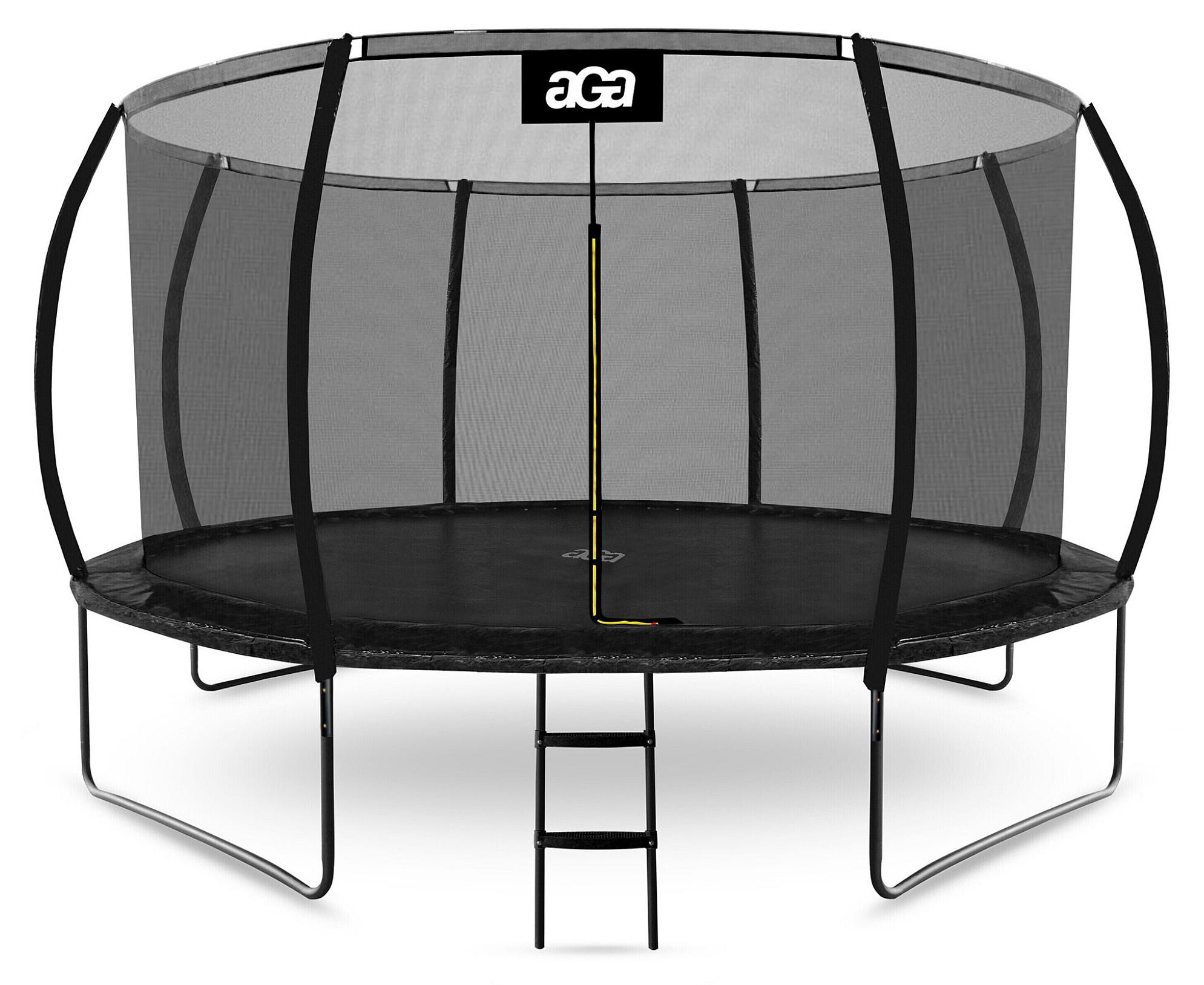 Aga SPORT EXCLUSIVE Trampolína 366 cm Čierna + ochranná sieť + rebrík