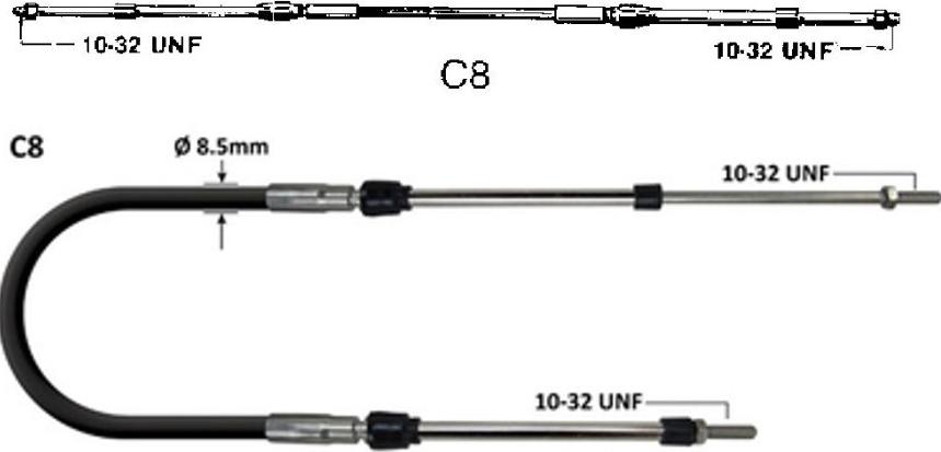 Ultraflex C8 Schaltzug 28 ft für Motoren Ultraflex 30233B