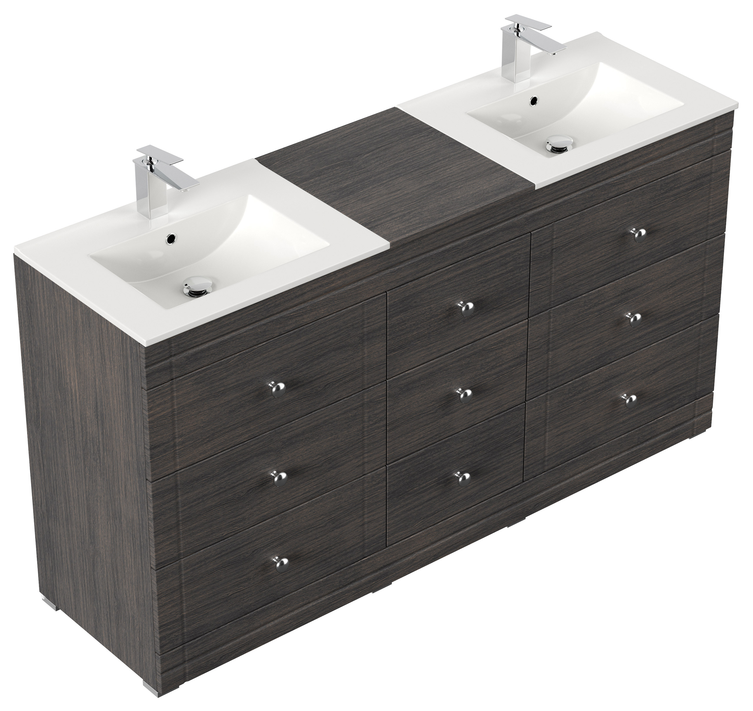 Stand Badmöbel Cosmo Klassik SoftClose anthrazit gemasert : Anthrazit gemasert Varianten: Anthrazit gemasert