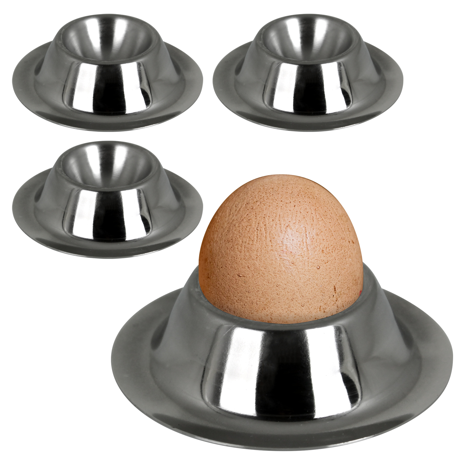 12 WELLGRO® Edelstahl Eierbecher Eierhalter stapelbar Eierständer Egg Cup Becher 
