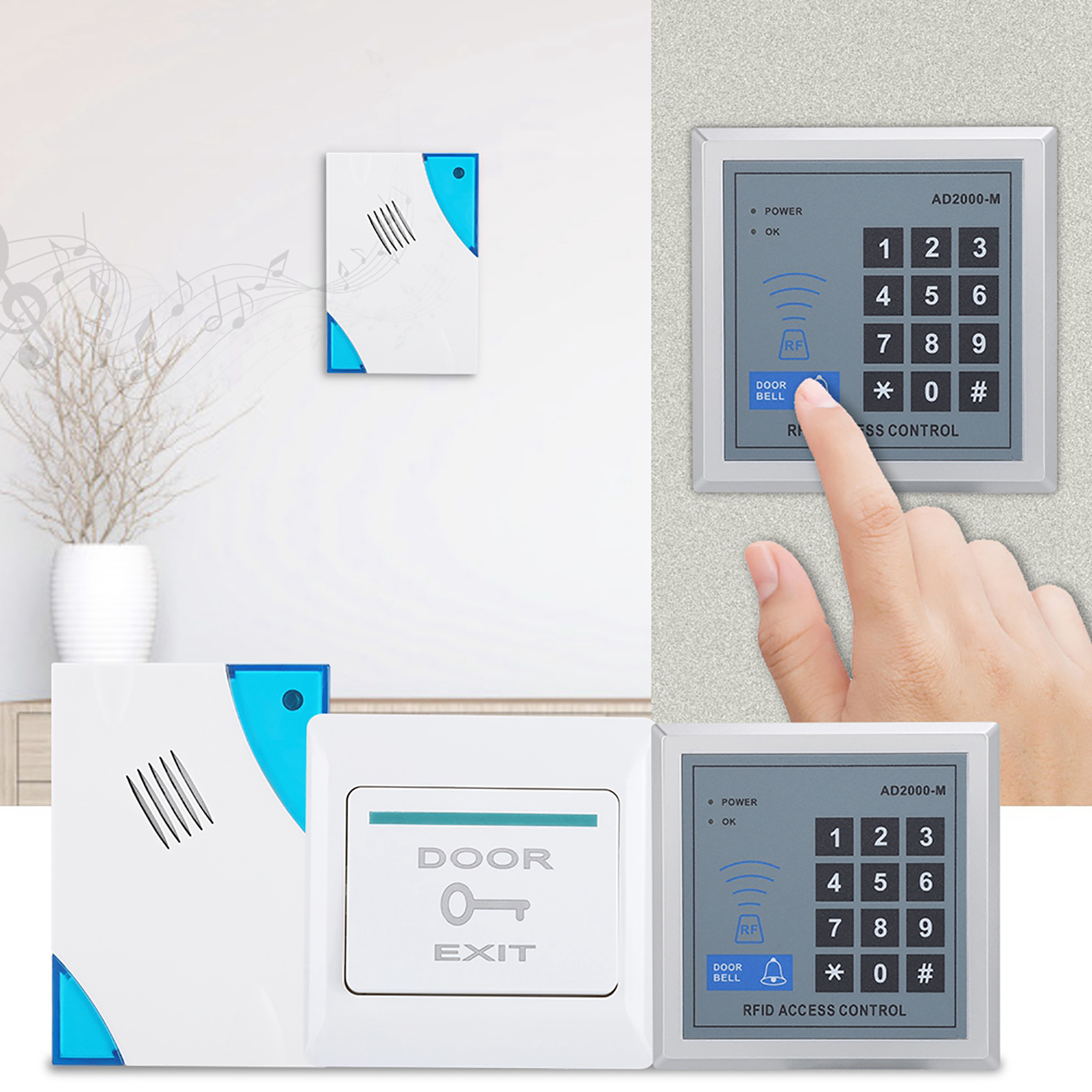 Cocosity Türzugangskontrollsystem,Türschloss-Zugangskontrolle,Türschloss-System,Türsicherheitssystem,Türzugangskontrollkit