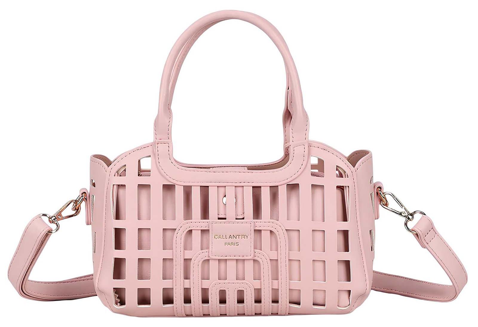 Gallantry Paris Gallantry, Damen-Shopper mit lasergeschnittenem Muster und Gurt, Rosa A-9158