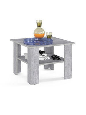 KOMTO Couchtisch Vienna Wohnzimmertisch Modern Couchtisch Holz Beistelltisch Coffee Table Tisch Wohnzimmer Sofatisch Stubentisch 60x60 Beton