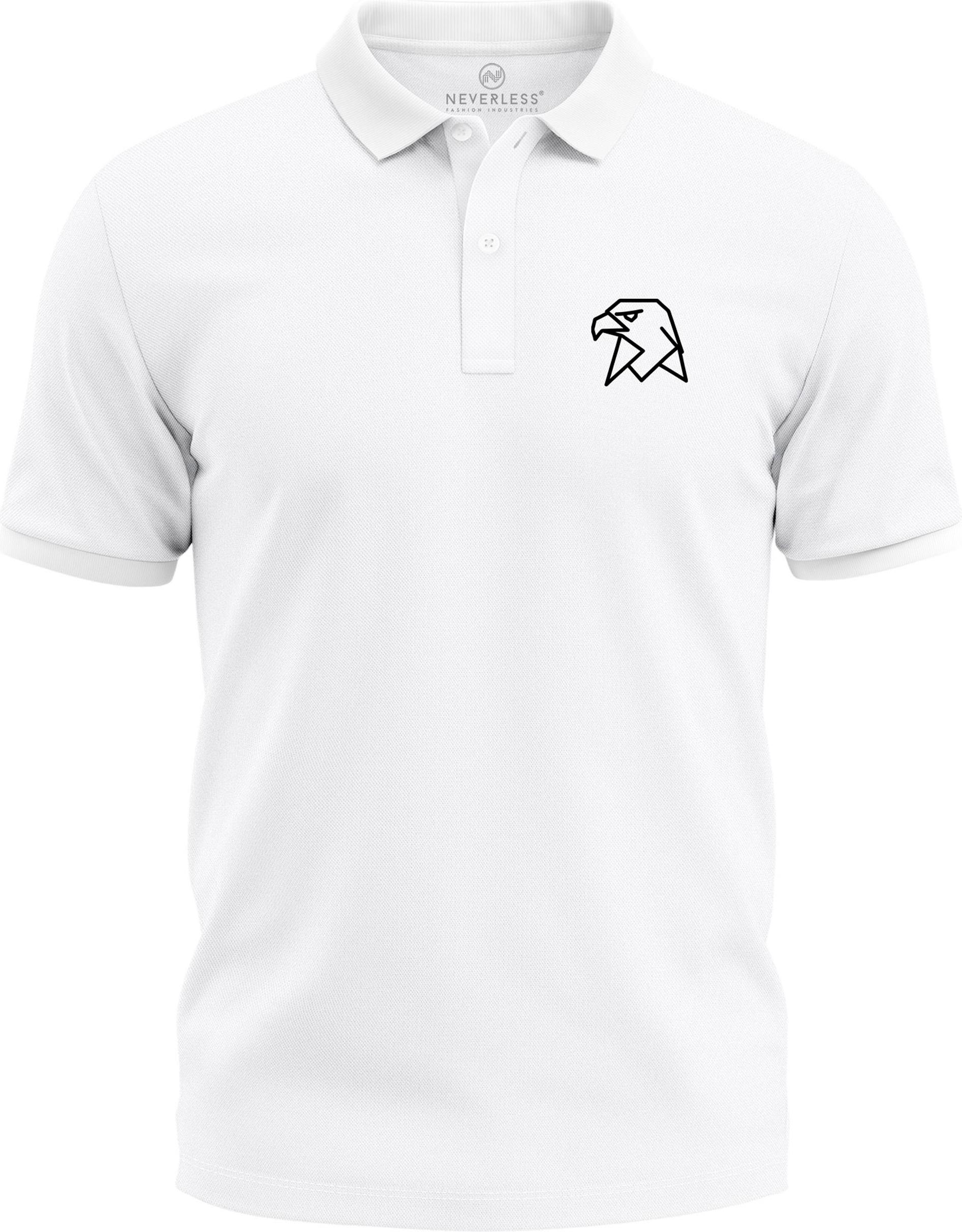 Poloshirt Herren Adler Tierlogo im Polygon-Stil – Kurzarm Polo Sommer Outdoor Fashion Modern Fit Neverless® 277882