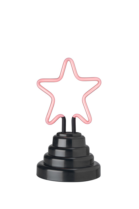 SOMPEX Neonlampe Stern pink Deko Tischlampe 10x19cm 44100