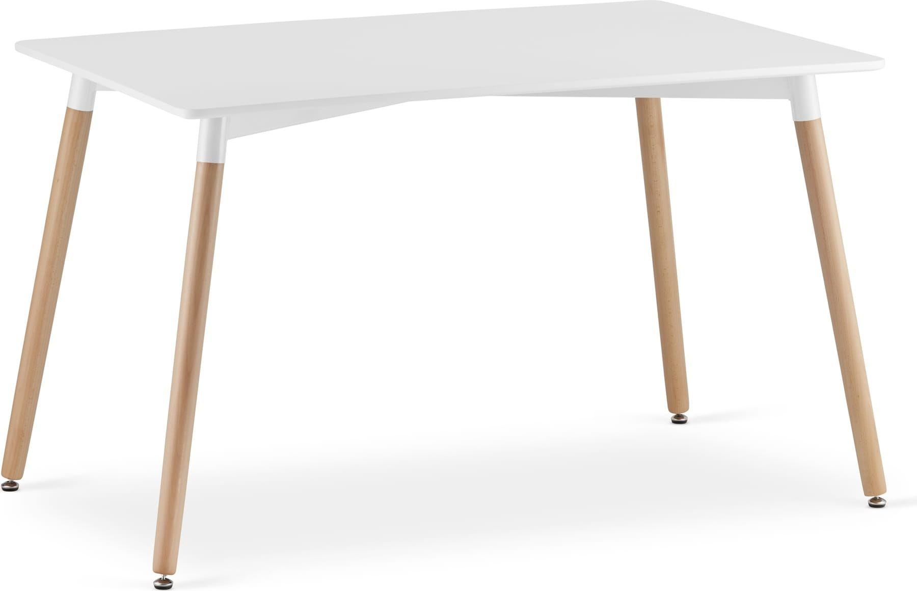 Northix Rechteckiger Esstisch aus Holz 120 cm x 80 cm - weiß 3323_1-ADRIA-TRX12080