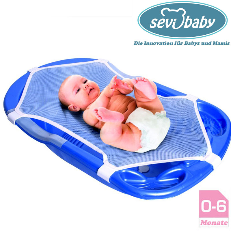 Baby BadeNetz mit Stützkissen Waschnetz Einlage Sevibaby Badewannensitz Weiß 690 