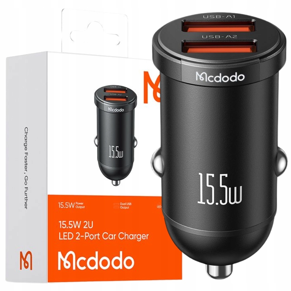 Autonabíjačka Mcdodo CC-2950,​​​2x USB, 15,5W, čierna