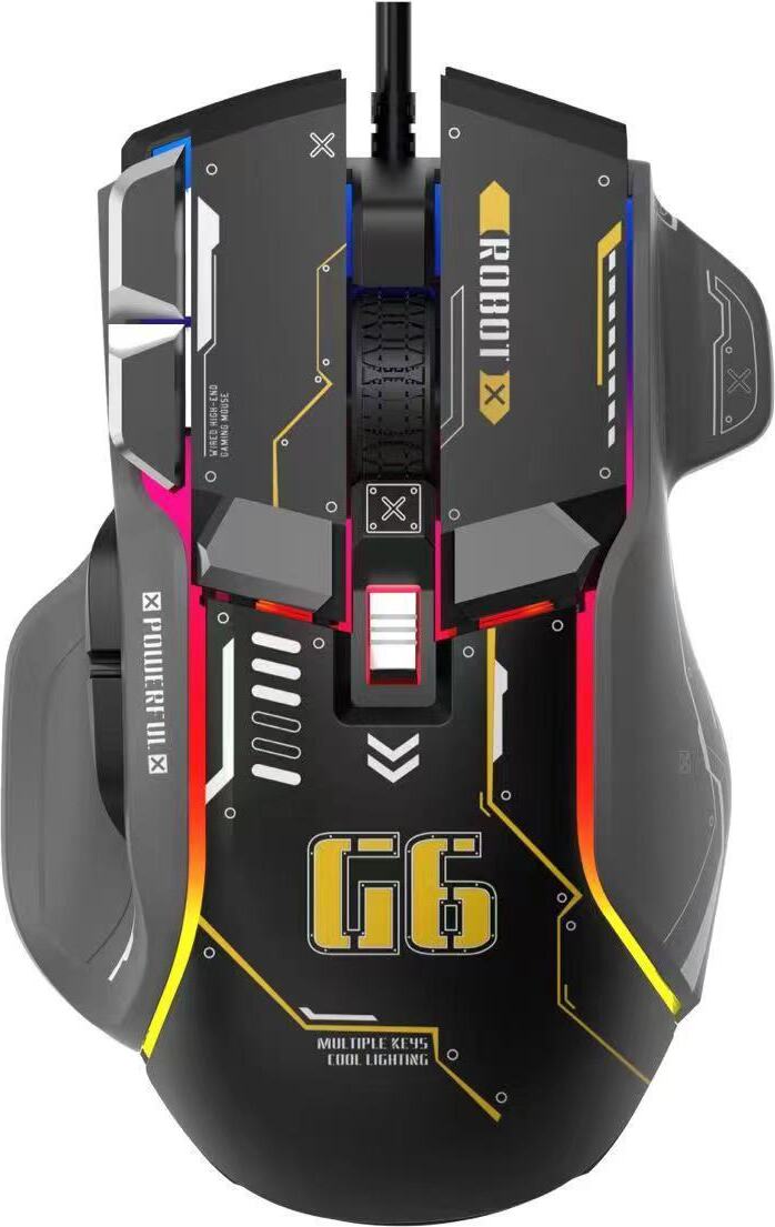 INF Ergonomische Gaming-Maus mit RGB, 6 DPI-Einstellungen und 7000 Hz Schwarz 300987