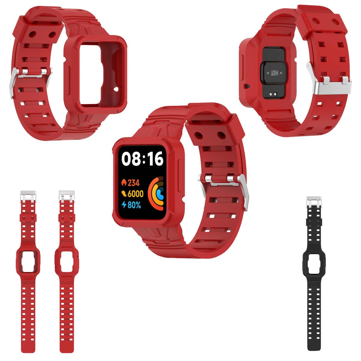 Pre Xiaomi Poco Watch Plastový / silikónový športový náhradný remienok Red Watch New