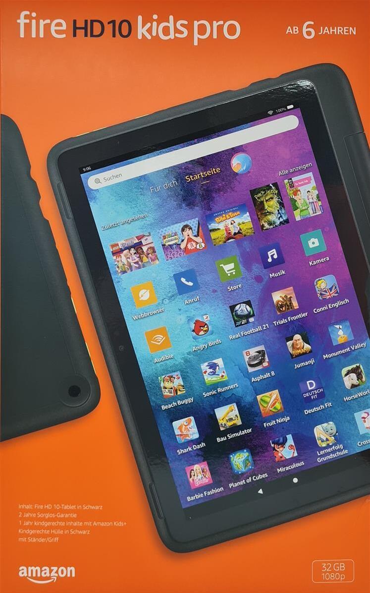 Amazon Fire HD 10 Kids Pro Sternnebel Tablet 25,6 cm (10,1 Zoll) Full HD Display (1080p), ab 6 Jahren, 32 GB Speicher, kindgerechte Hülle