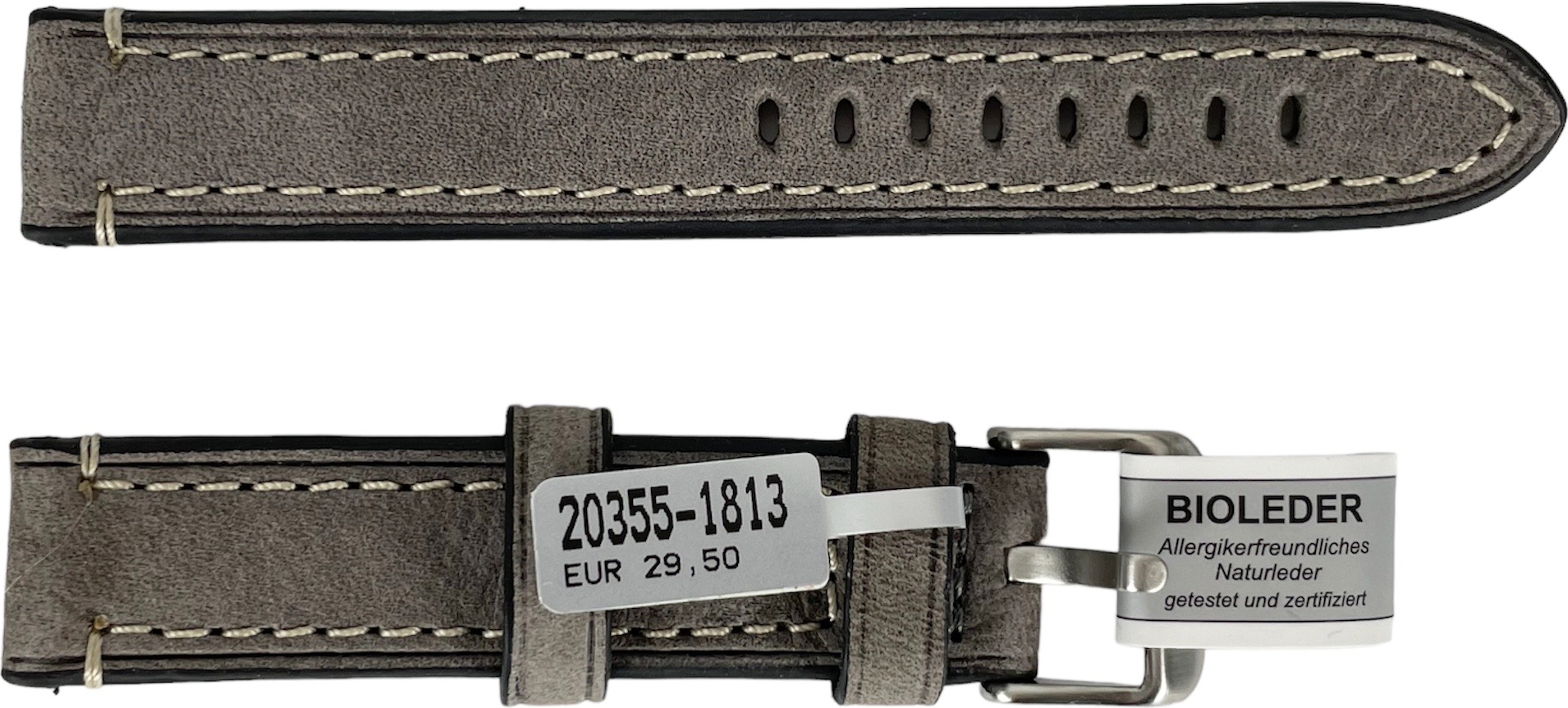 Gugita Rodeosoft Chrono dunkelgraue Uhren Lederband 18 mm