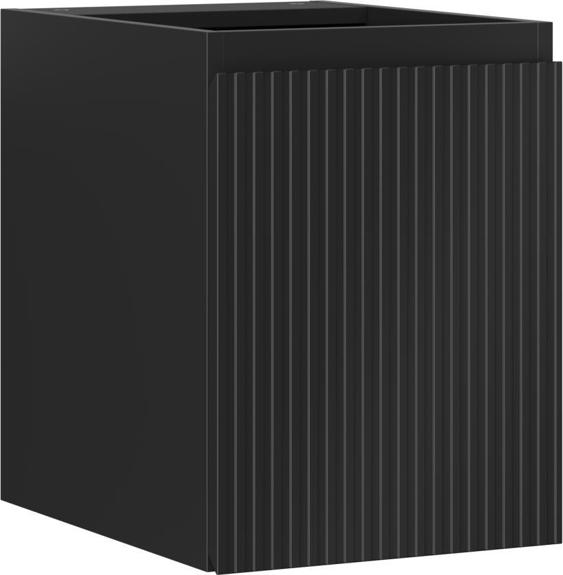 Mexen Rivel Badezimmersschrank unter Waschbecken 35 cm, 1 Tür, gerillt, schwarz matt - 91A21-03547-1-BF71
