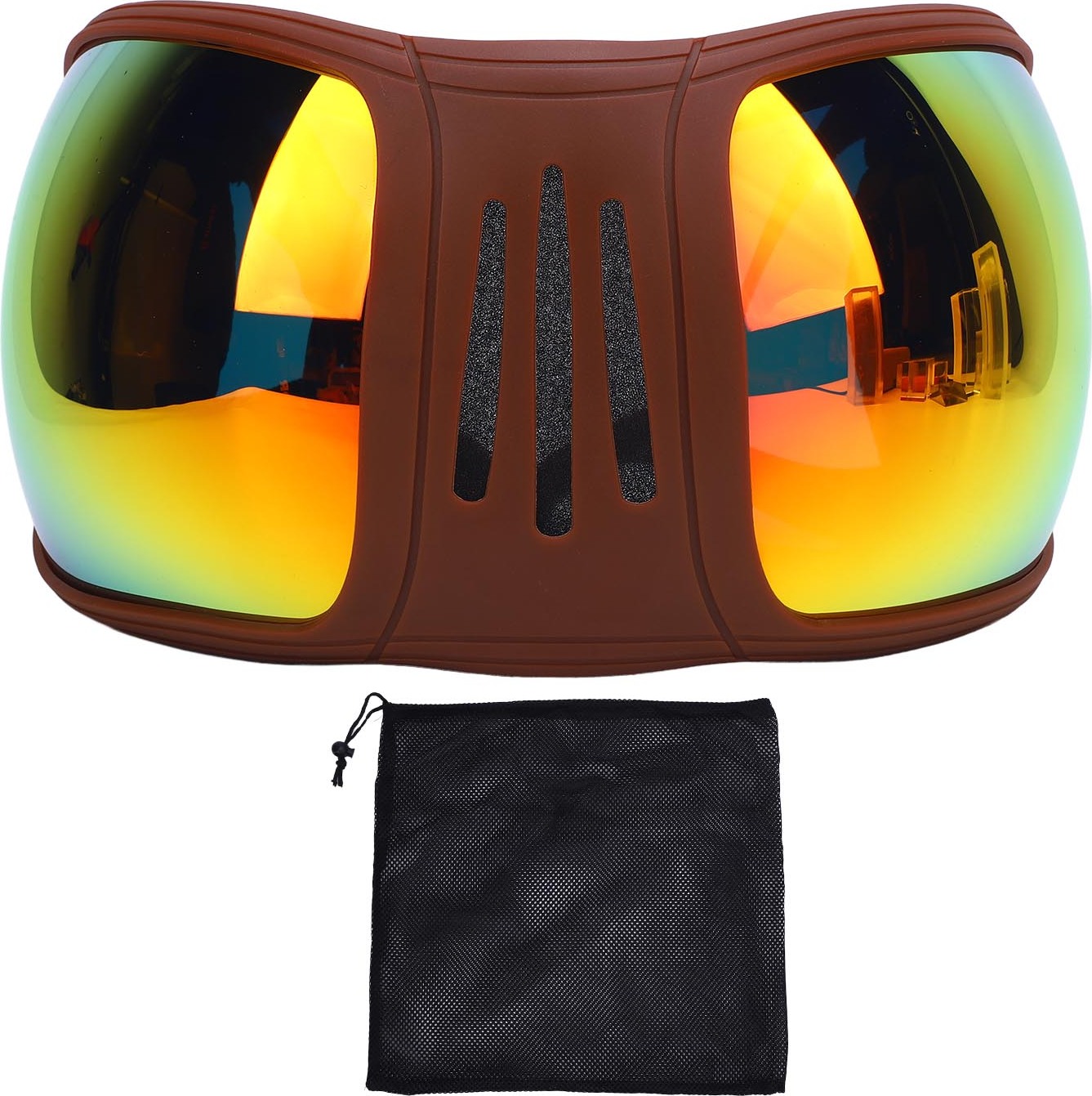 Lixada Sportpferdebrille Multi Layers Sponge Verstellbare Riemen Stylish Windproof Pferdebrille für Reiten Rot K_2715250007015_250529_24619