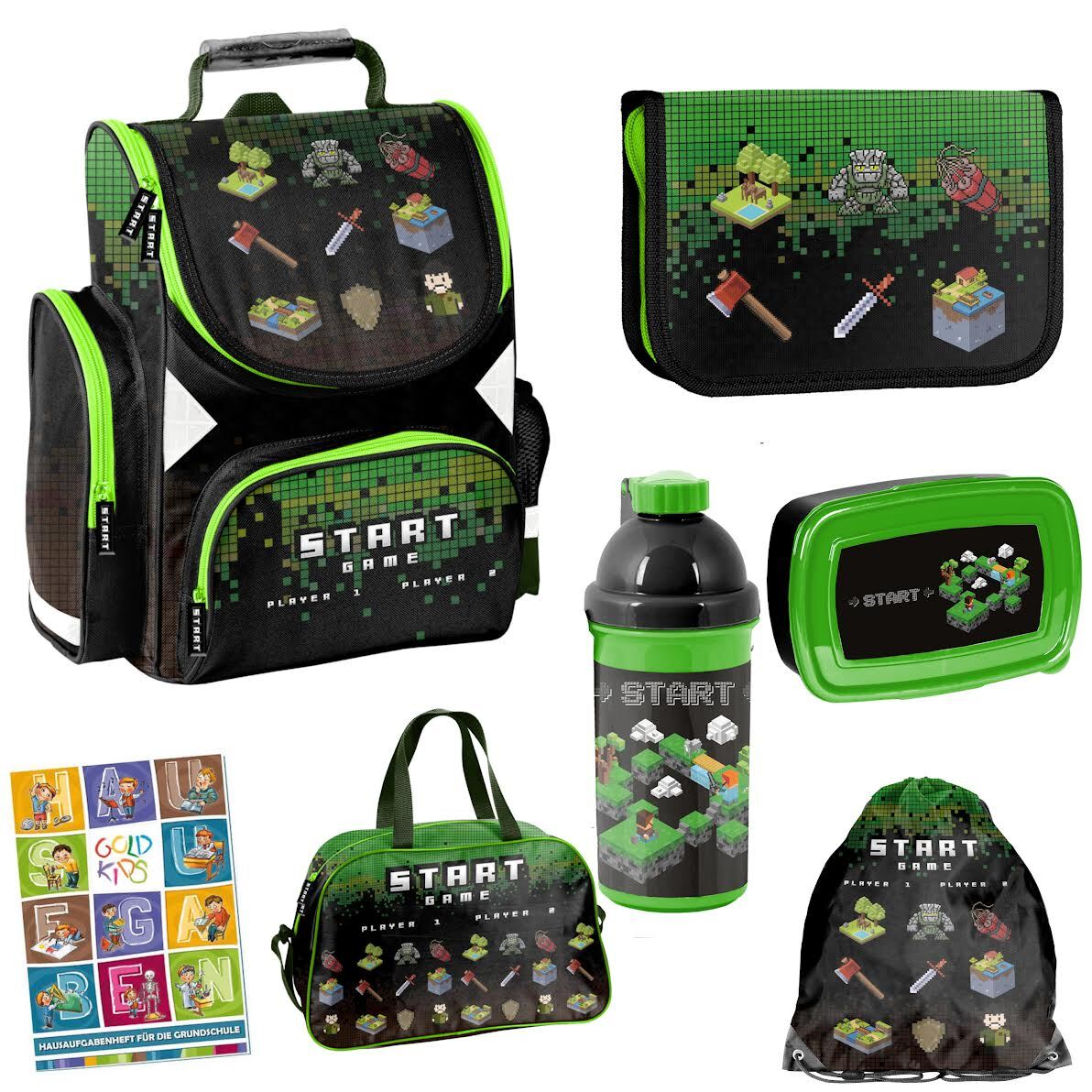 Produktbild von Game Pixel Schulranzen Von Paso – Bunter Tornister Mit Gaming-Look Für Jungen, Mehrfarbig