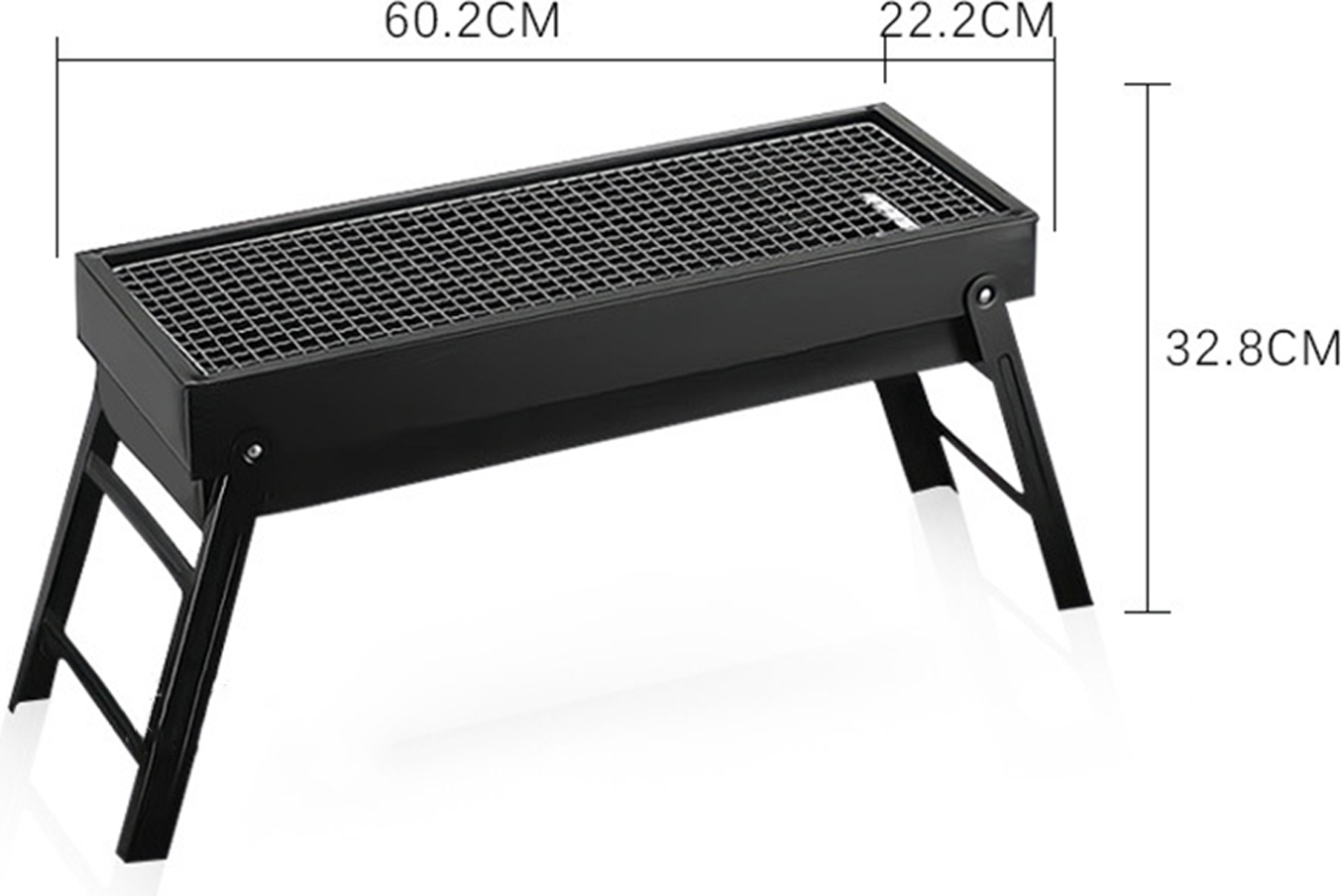 Prenosný gril Multifunkčný bezdymový skladací gril na drevené uhlie na kempovanie turistiku pikniky cestovanie (cca 60,2x22,2x32,8cm / 23,7x8,7x12,9in ) s uhlíkovou doskou