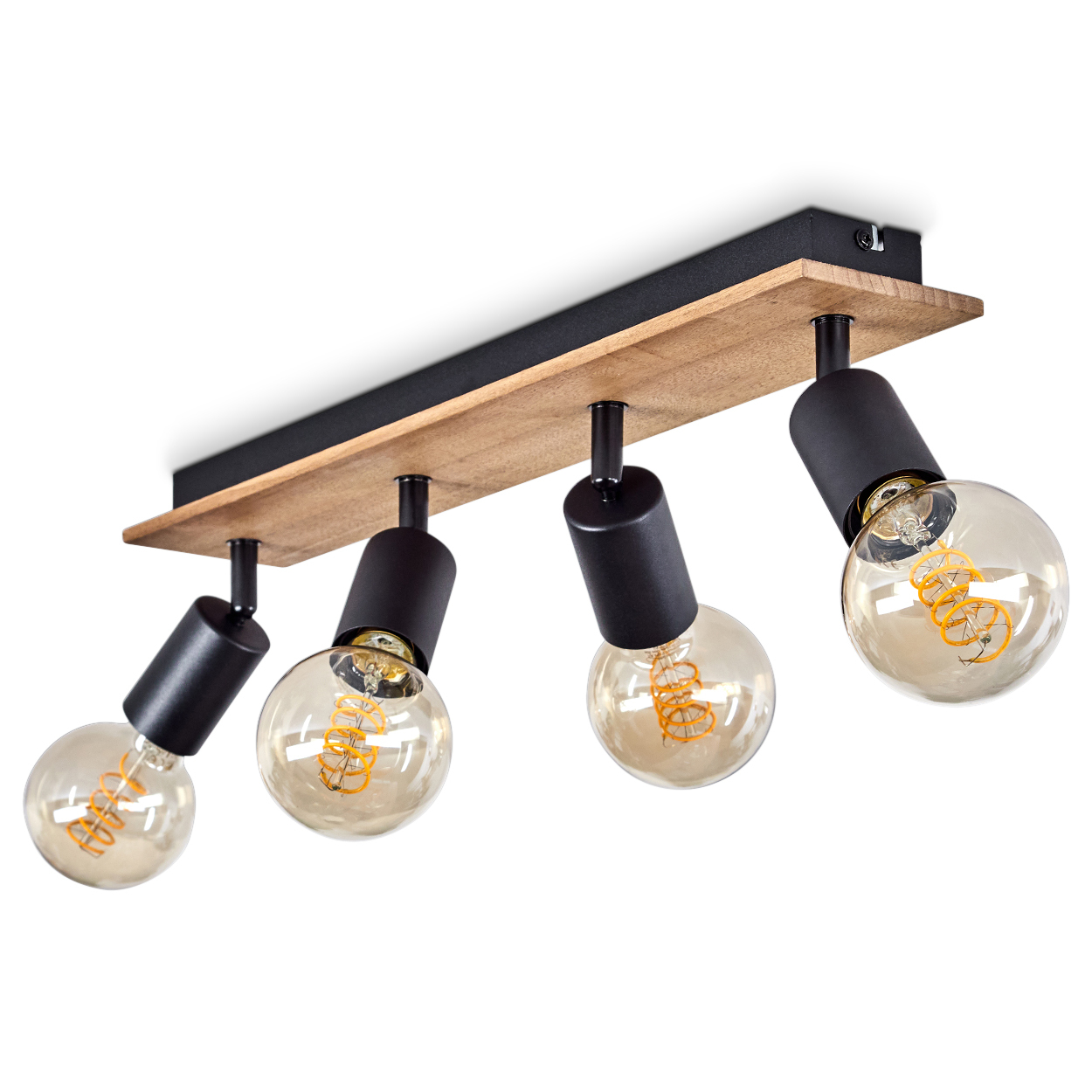 hofstein Agnino »Agnino« Deckenlampe aus Metall/Holz in Schwarz/Natur H3448717