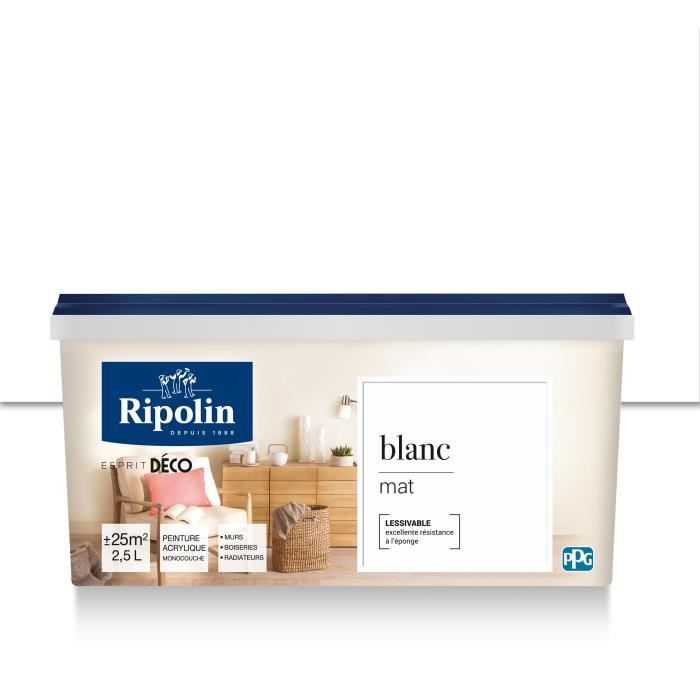 RIPOLIN Alle Teile Wandfarbe, Ripolin - Mattweiß, 2,5 l RIP3174269073529