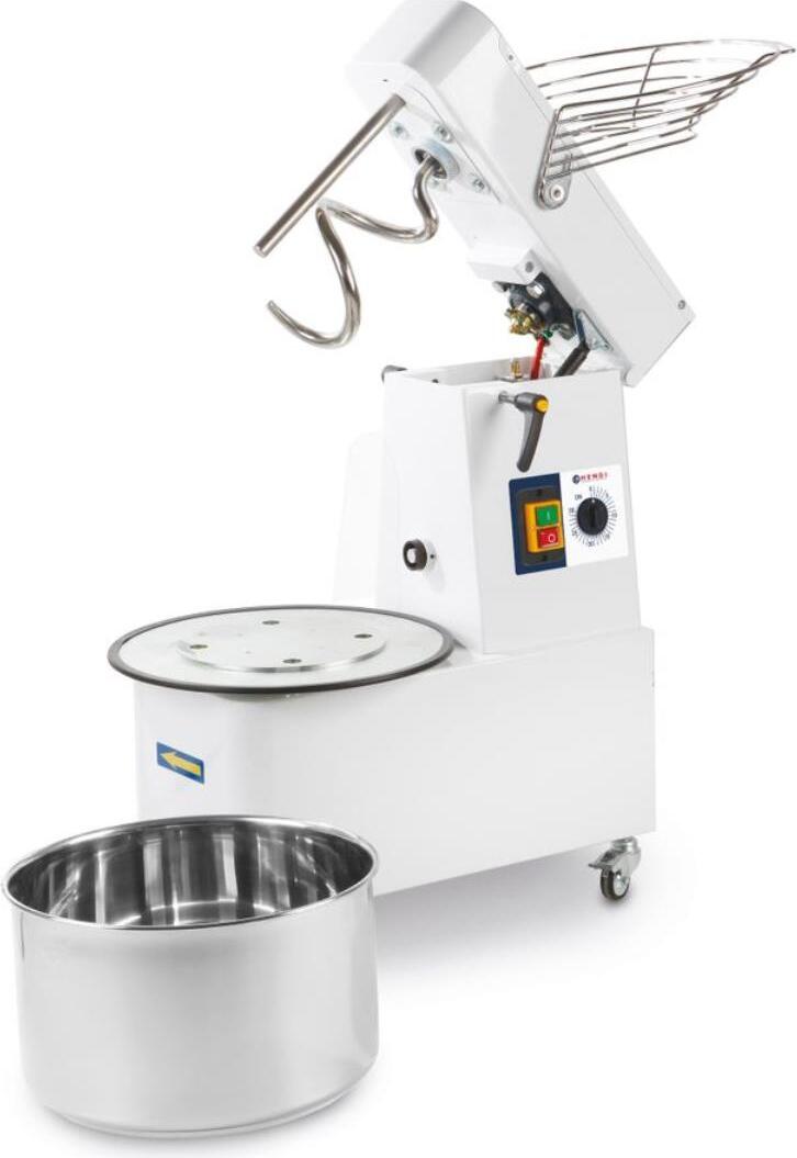 HENDI špirálový mixér so sklopnou hlavou a odnímateľnou miskou, 35 kg/h, 10 l, 230V/370W, 380x590x(H)575mm