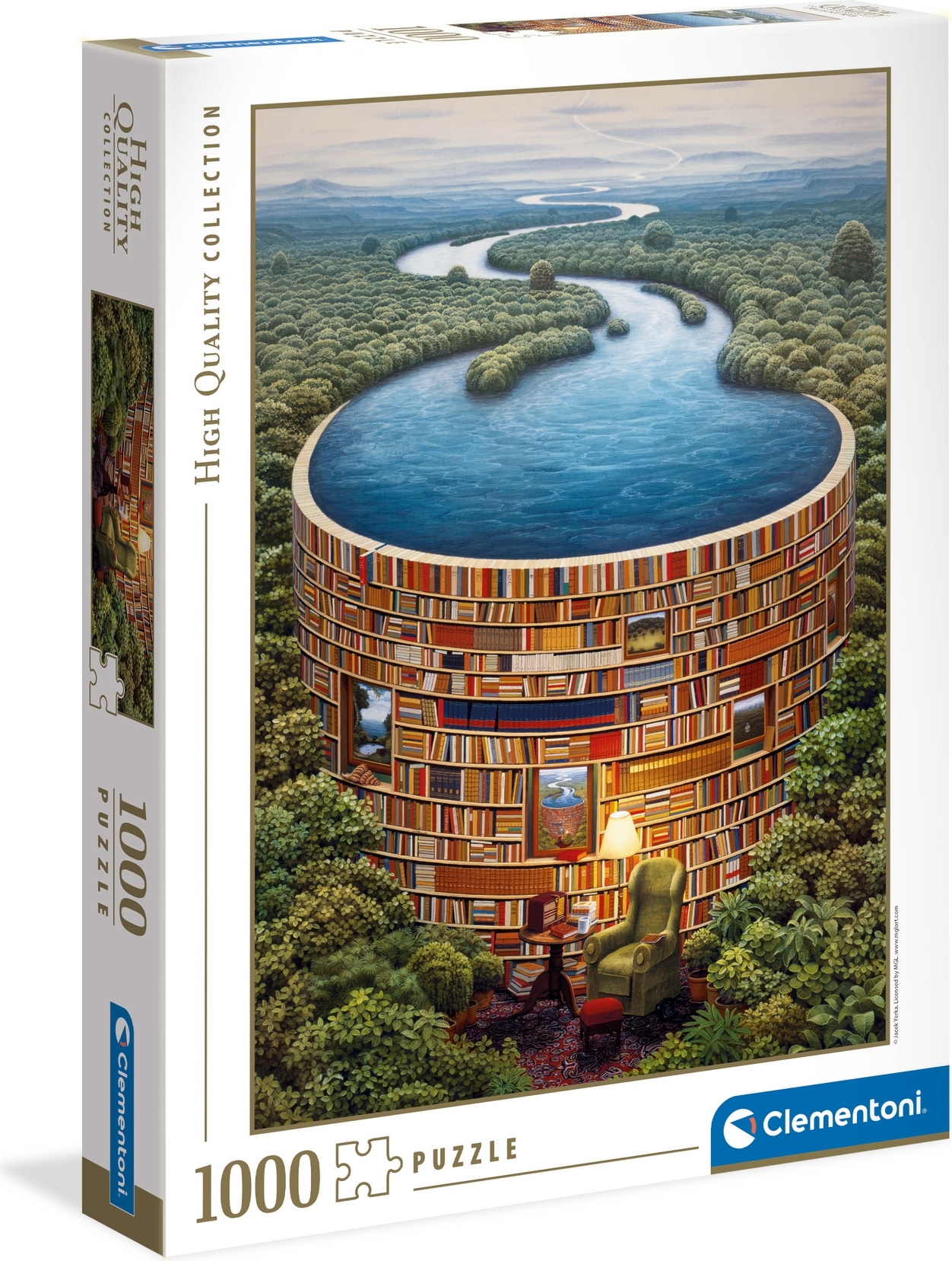 Clementoni-Puzzle 1000 HQ Bibliodame 39603