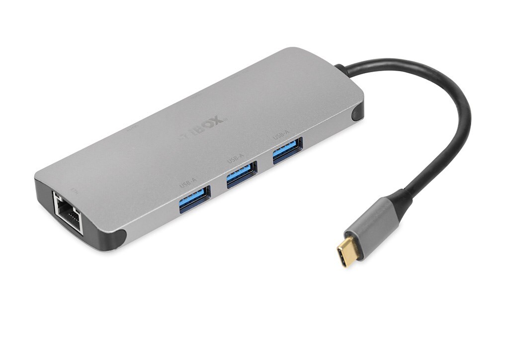 iBox IUH3RJ4K Notebook Dock/Port Replicator USB 3.2 Gen 1 (3.1 Gen 1) Type-C Power Adapter 100W Silver