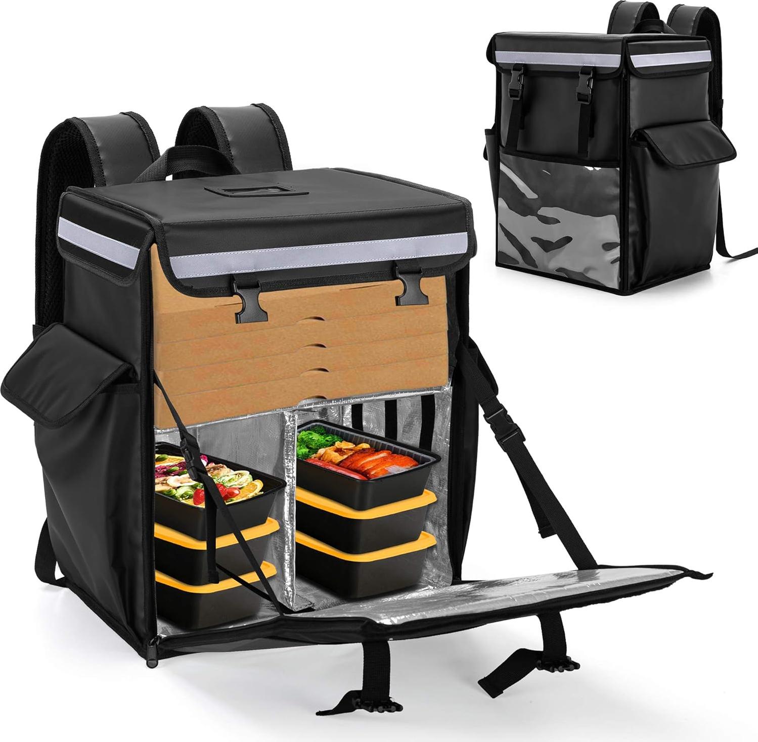 Famanu Isothermische Rucksack Wasserdicht für Lebensmittelzustellung - 37,1 x 26,9 x 48 cm SHSHOP