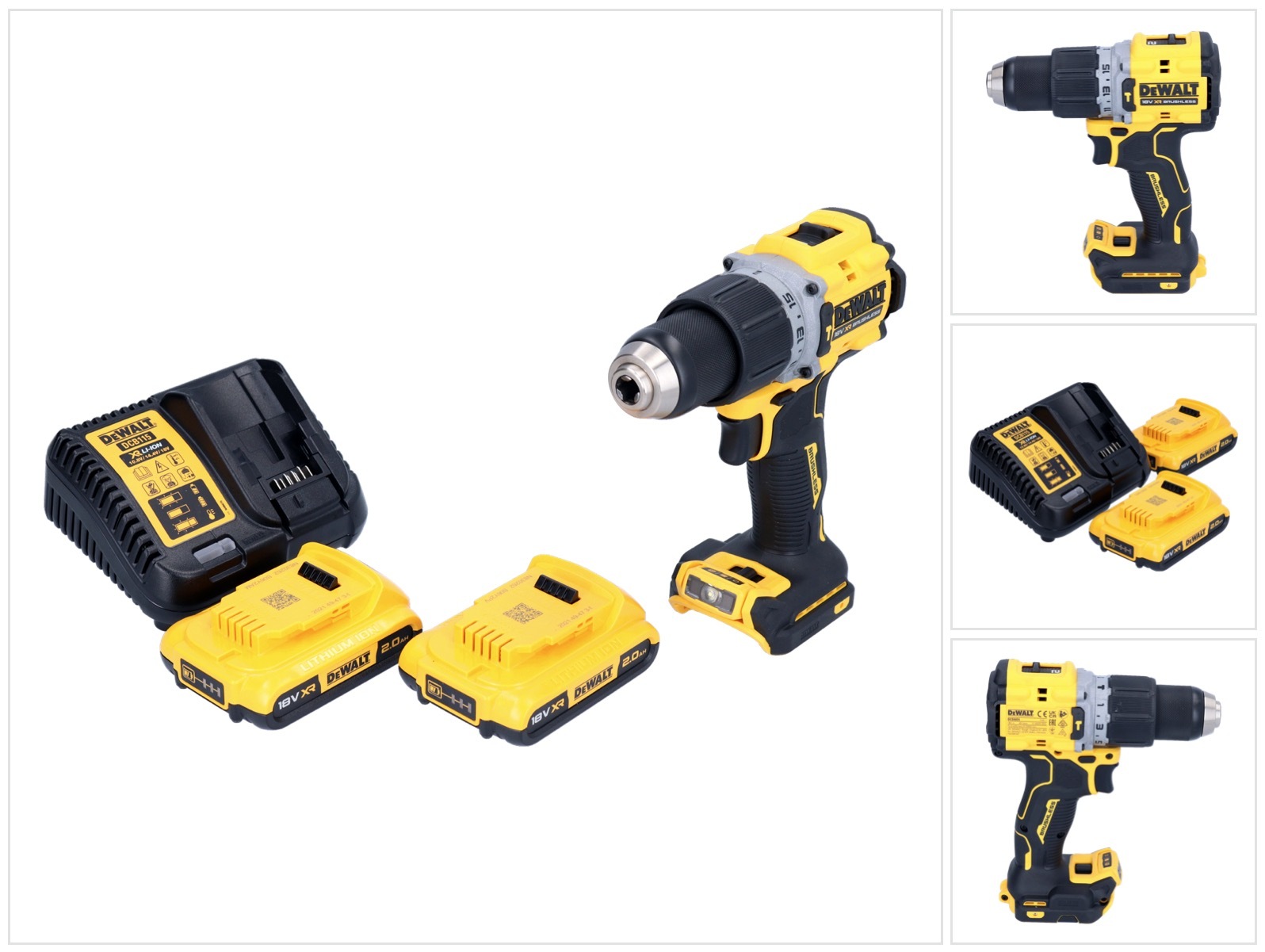Akumulátorová príklepová vŕtačka DeWalt DCD 805 D2 18 V 90 Nm bez kefiek + 2x akumulátor 2,0 Ah + nabíjačka