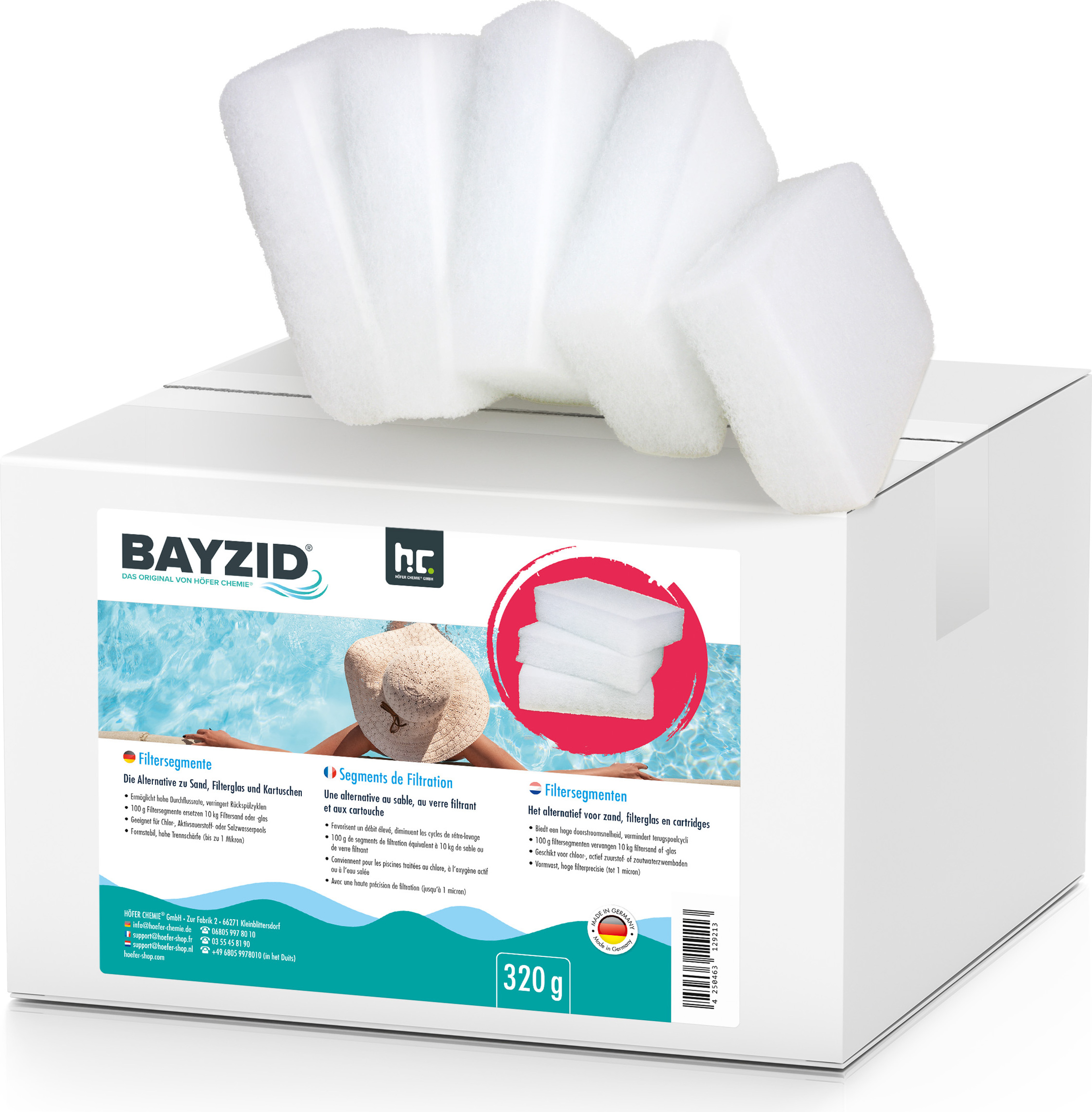 Höfer Chemie 320 g BAYZID® Pool Filtersegmente