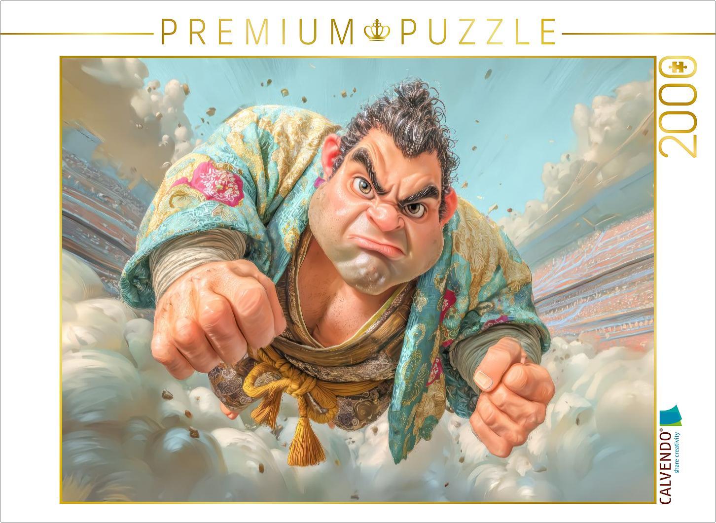 CALVENDO Puzzle Sumoringer Karikaturen | 2000 Teile Lege-Größe 90x67cm Foto-Puzzle für glückliche Stunden