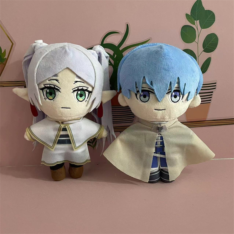 Exlene 2pc 20cm Frieren Himmel Frieren bei der Beerdigung Plüschtiere Elf Anime Peripherie Plüsch Kawaii Figuren Baumwolle Plüschpuppe