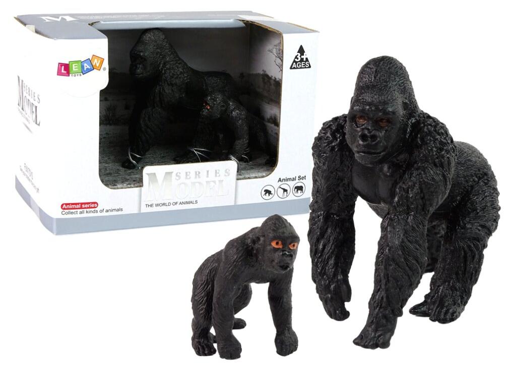 Leantoys Lean Toys 2er-Set Figuren Gorillas Gorilla mit jungen Tieren der Welt LTY-12318-uniw