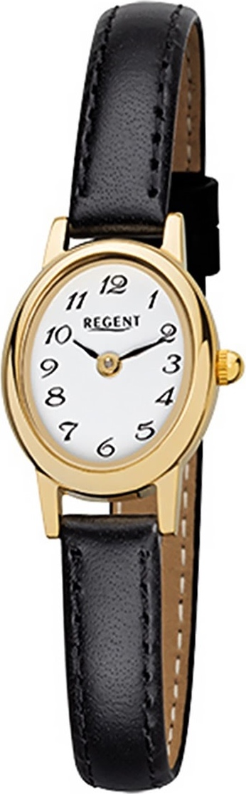 Regent Leather Ladies Watch F-977 Quartz Watch Strap Black D2URF977