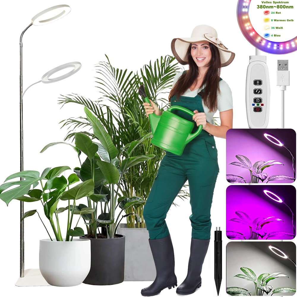 Niello Grow Lape It Ständer,2-Kopf LED-Pflanzenleu Produktbild-Vorschau 8
