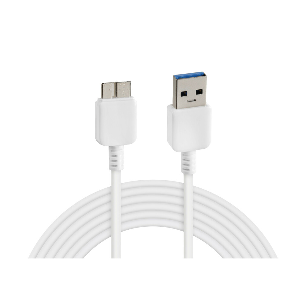 Kabel Lampa USB 3.0 Micro B - 100 cm - Weiß