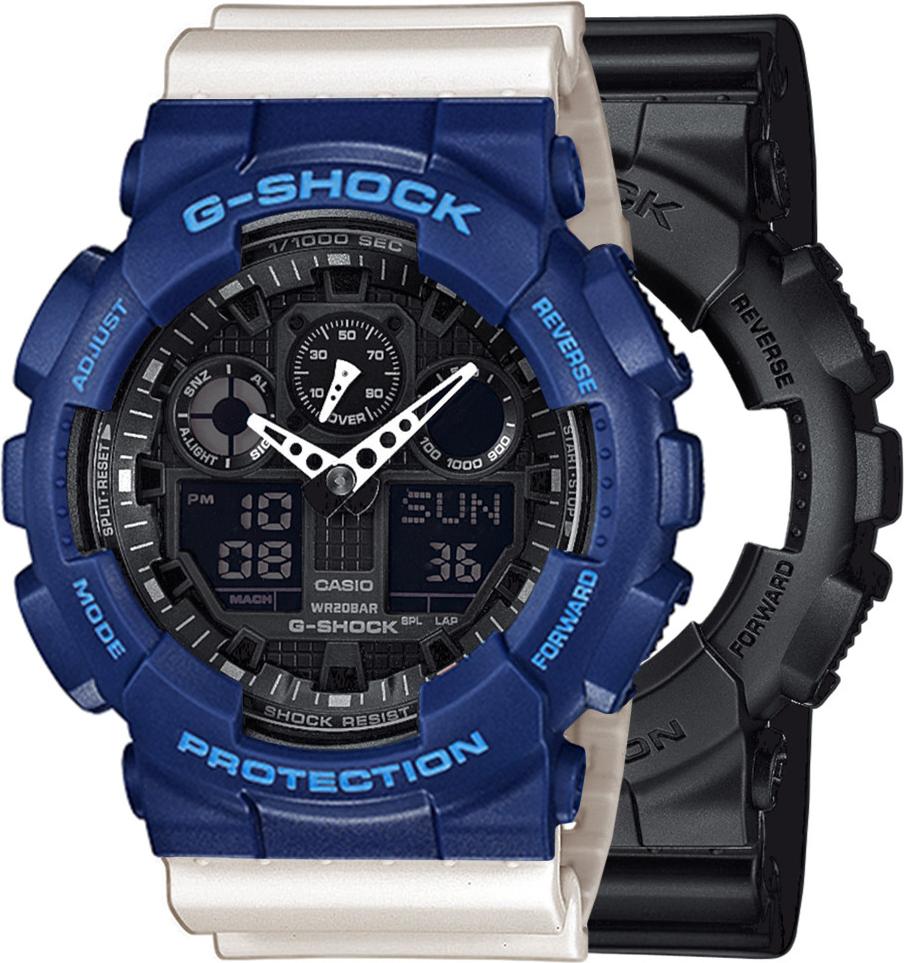 Casio G-Shock SET GA-100-1A1ER hodinky + BEZEL 10527398 + BAND 10395227 20BAR