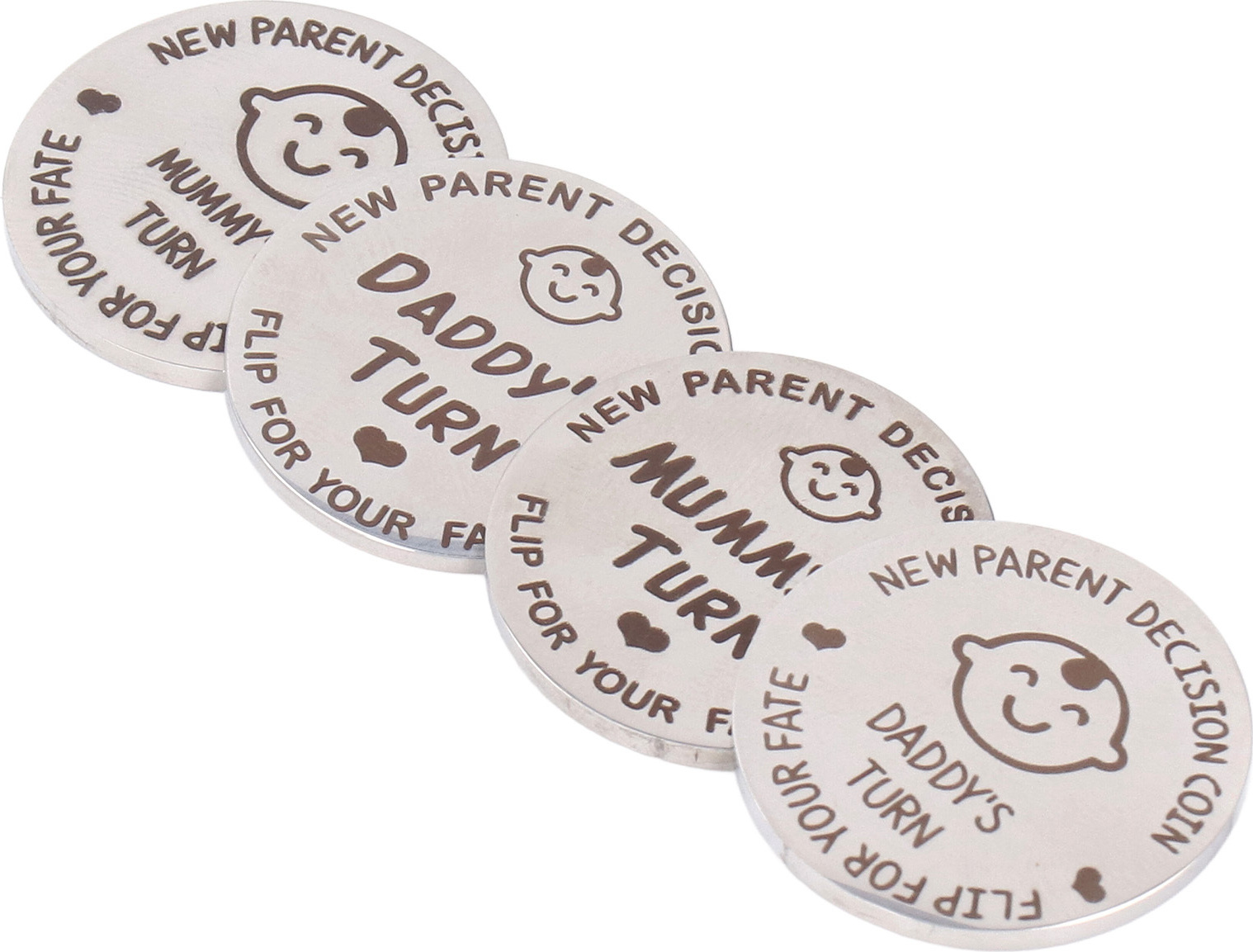 Cocosity Papa-Mama-Entscheidungsmünzen, neue Eltern-Entscheidungsmünze, lustige Entscheidungsmünze für neue Eltern, Entscheidungsmünze für neue Eltern, lustige neue Eltern-Entscheidungsmünze, doppelseitige Eltern-Entscheidungsmünze