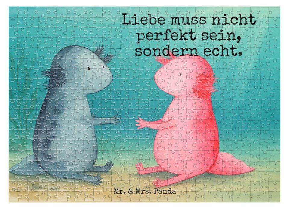 Mr. & Mrs. Panda Puzzle Axolotl Liebe Design 551 Teile - Weiß - Geschenk, Schwanzlurch, 300, Puzzlespiel, 500, Valentinstag, 1000, 2000 PD-1966109-STANDARD