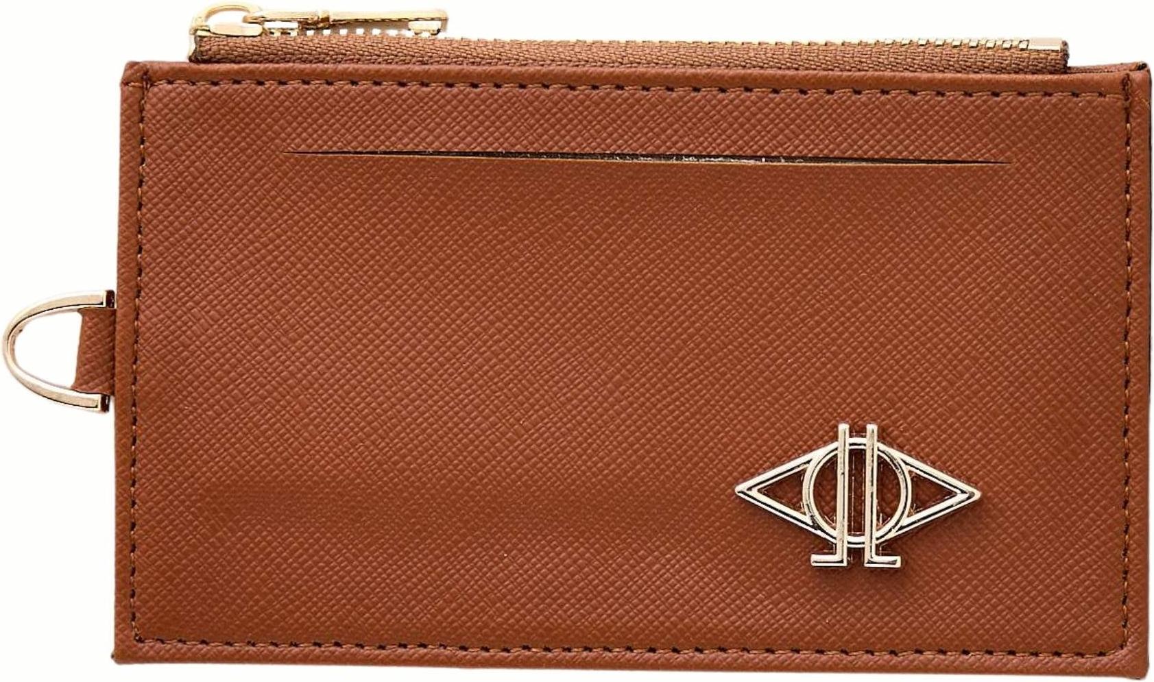 Dellel Braunes Kartenetui mit Reißverschluss – Kompakt & Elegant
