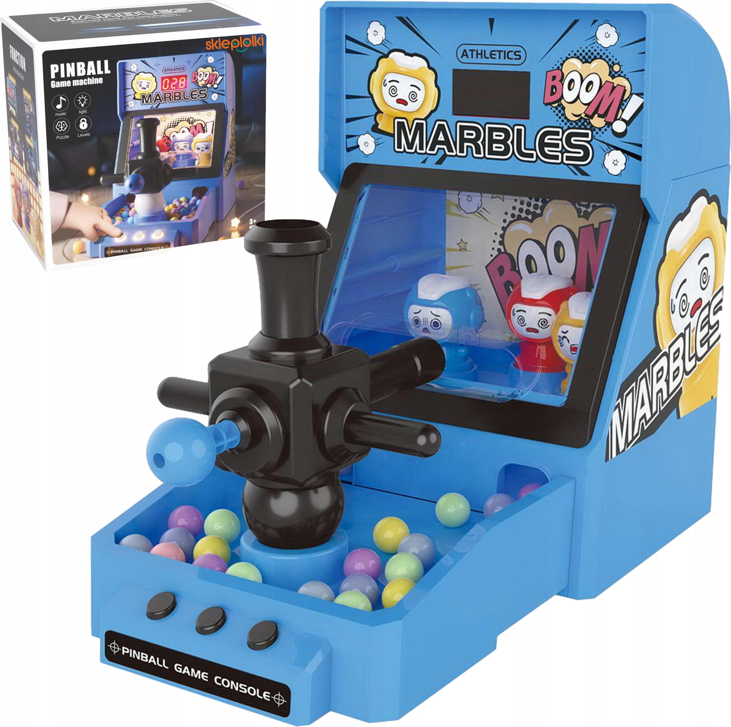 bez marki Lolex | Tisch-Pinballspiel - Mini - Blau - Elektronischer Punktzähler - Fördert Konzentration und Geschicklichkeit