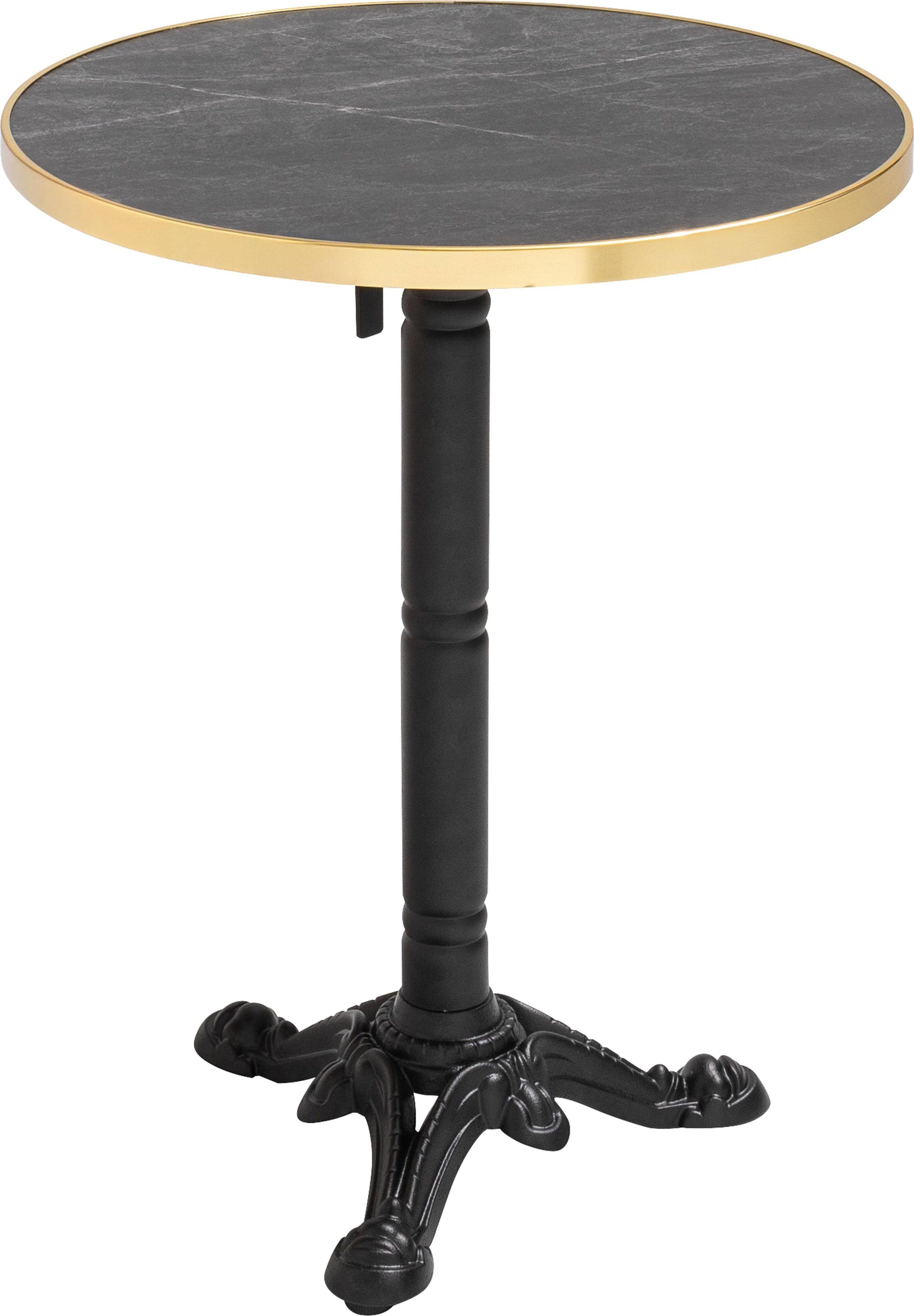 Tisch 60 cm neigbar Marmor schwarz/gold und schwarzer Fuß - Oviala Montmartre
