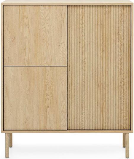 VENETI Hohe Kommode mit Türen TUSCUBIA - Cremona Eiche 143-10-00061
