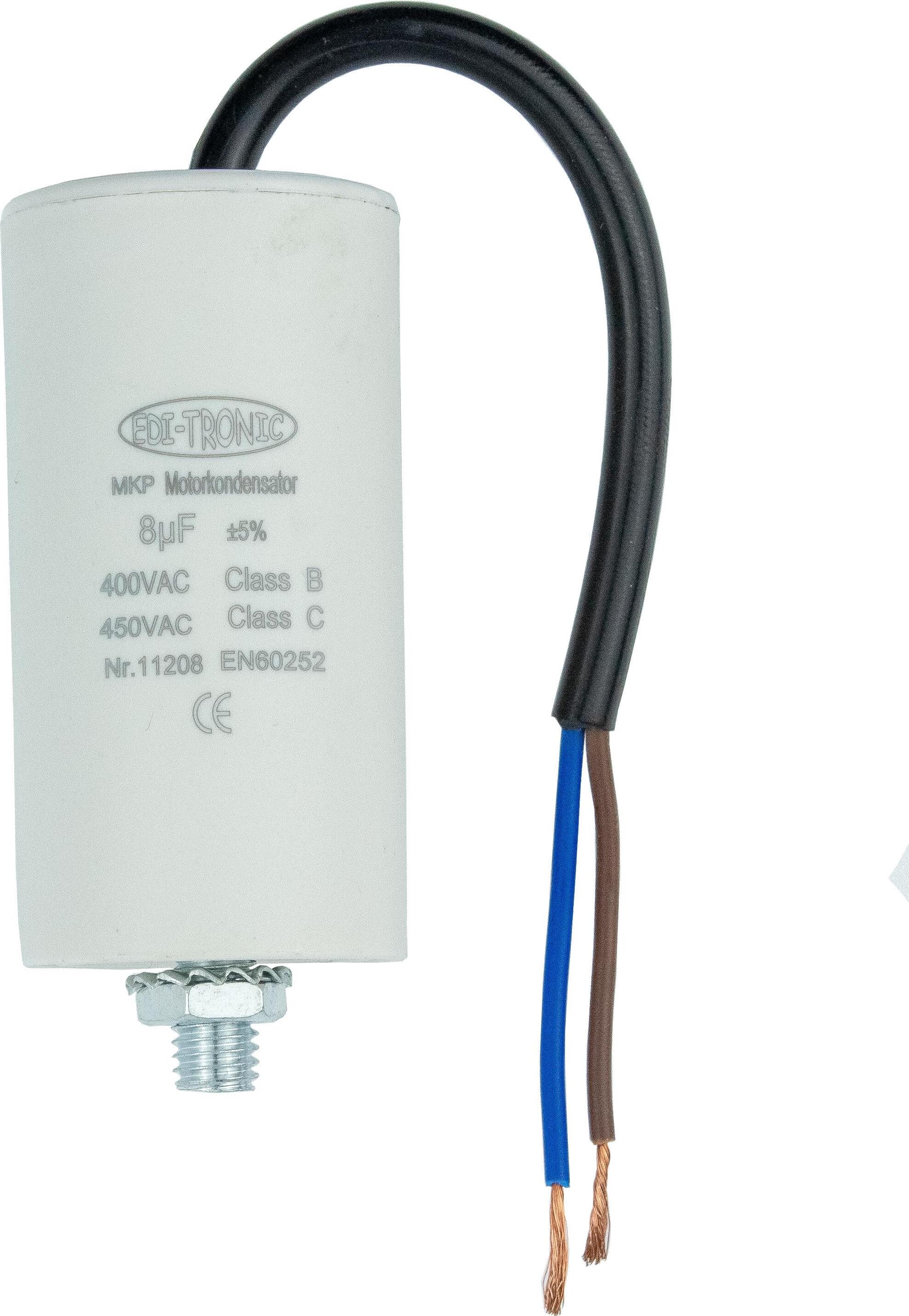 2er-Set CBB60 Motorkondensator – 8 µF, 450 V AC, 2-Draht, Polypropylen, Für Waschmaschinen, Pumpen & Einphasenmotoren