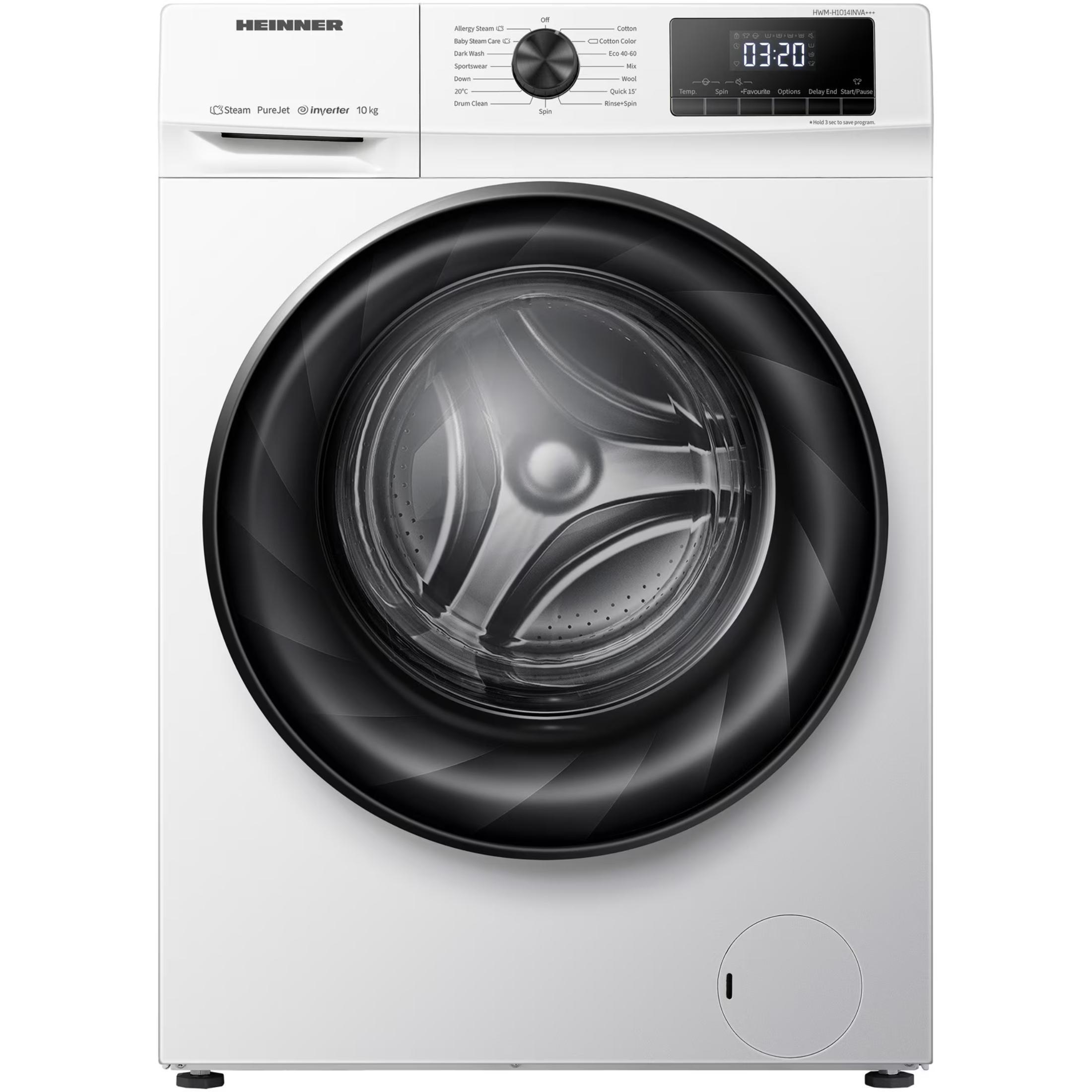 Heinner HWM-H1014INVA Waschmaschine 10 kg, 1400 U/min, , Dampfprogramm, LED Display, Weiß HWM-H1014INVA+++