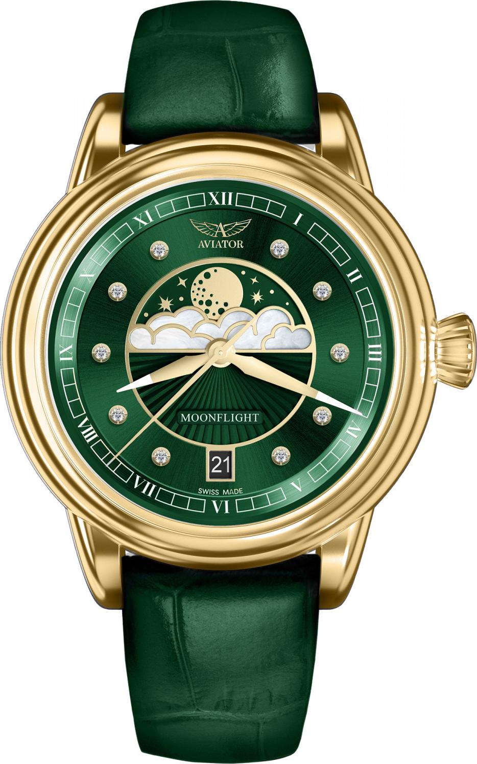 Aviator Fliegeruhr V.1.33.1.391.4 DE grün